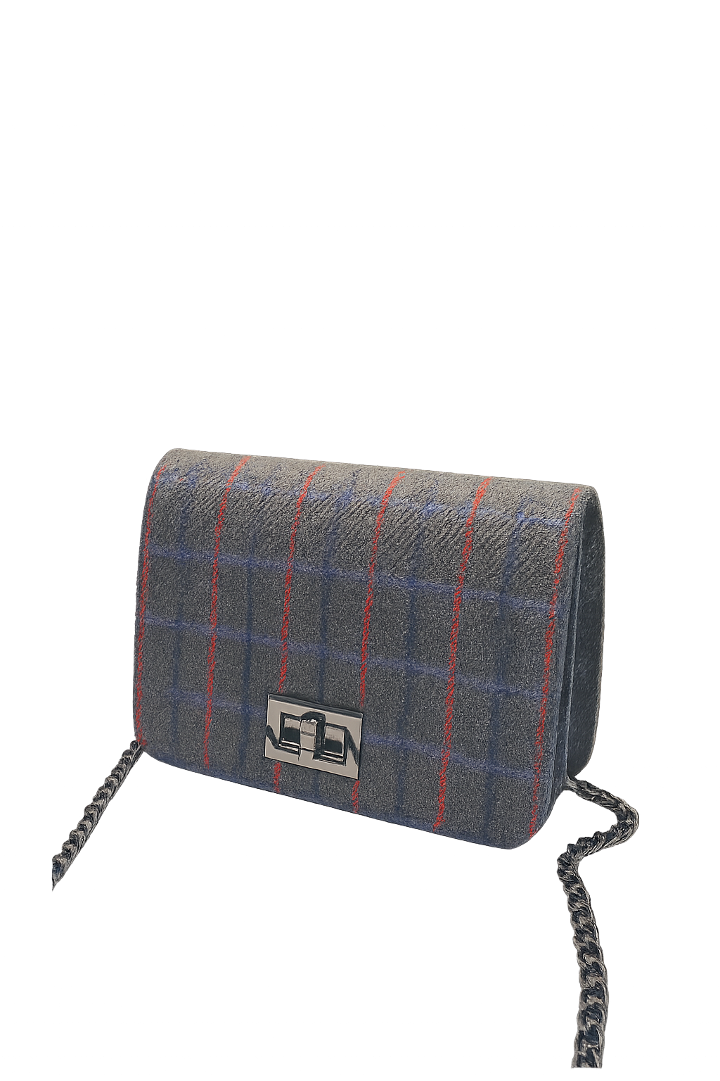 Plaid Wool Shoulder Bag