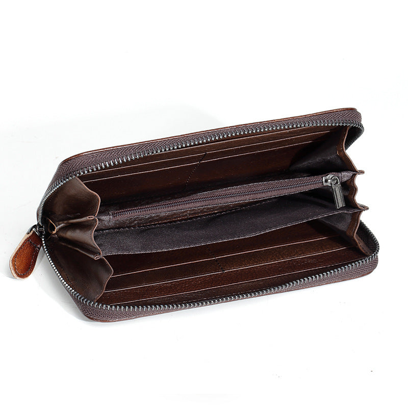Vintage Women's Cowhide Zipper Wallet