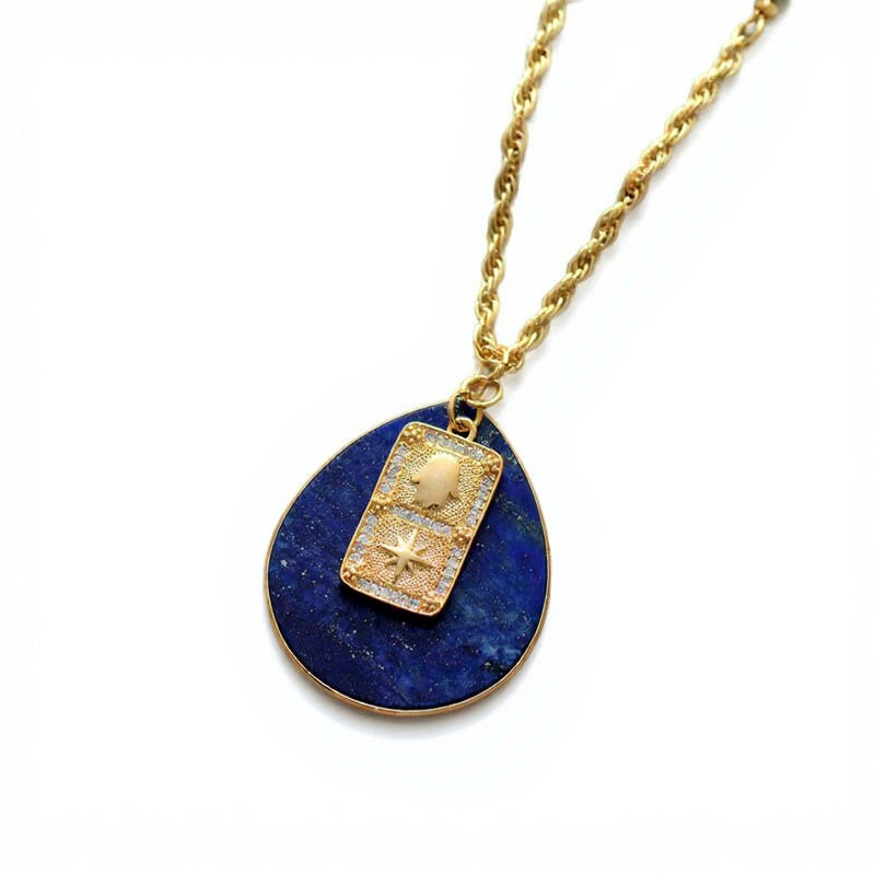 Lapis Lazuli Spiritual Teardrop Necklace