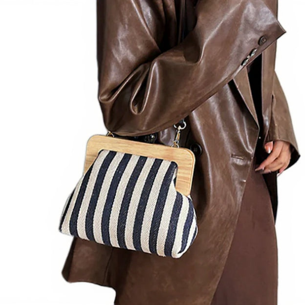 Vintage Wooden Buckle Shoulder Bag