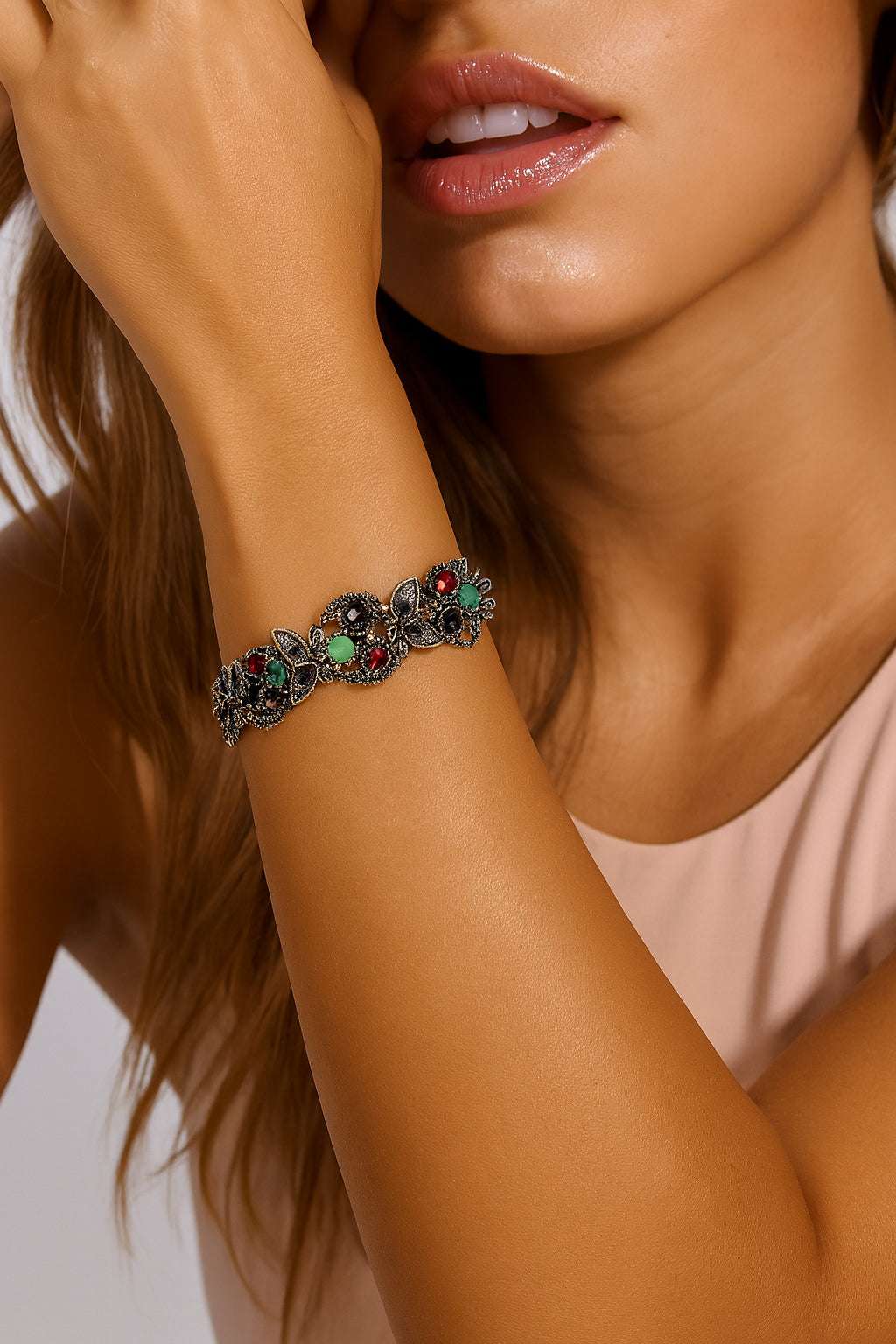 Brilliant Multi Crystal Owl Bracelet