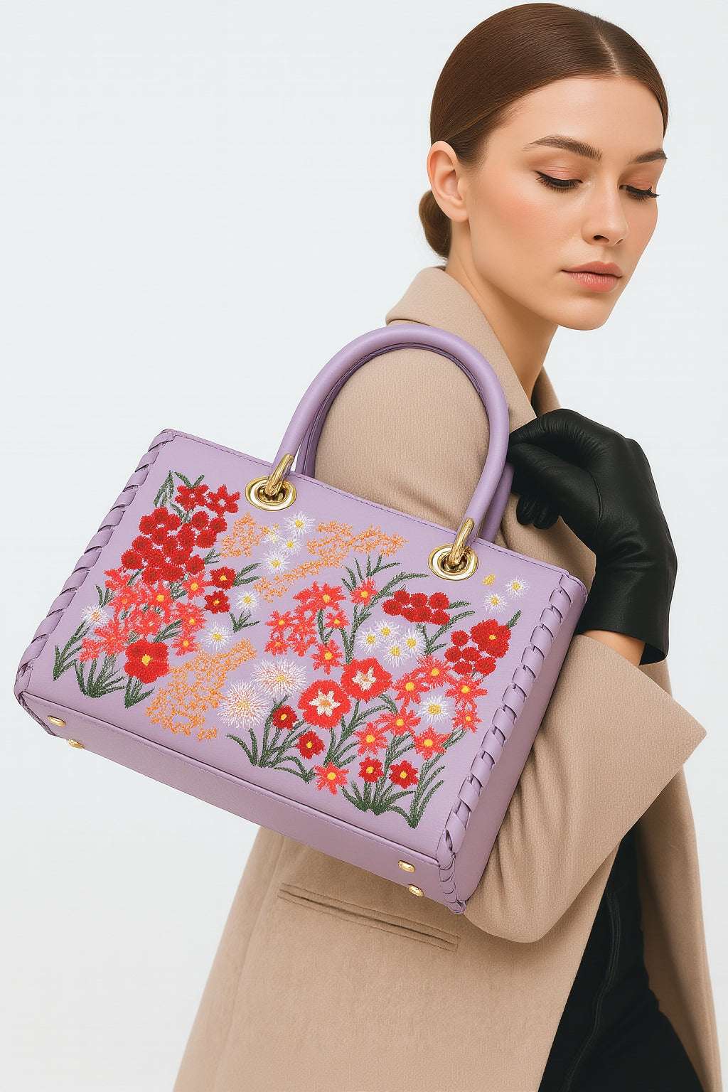 Handheld Embroidery Messenger Bag