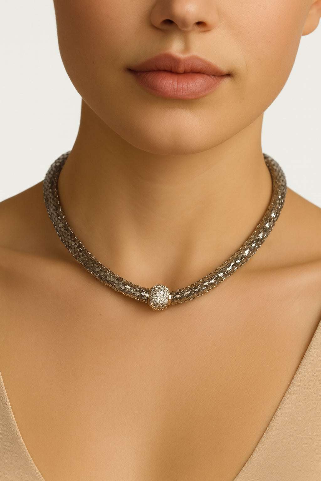 Crystal Pave' Charm Necklace
