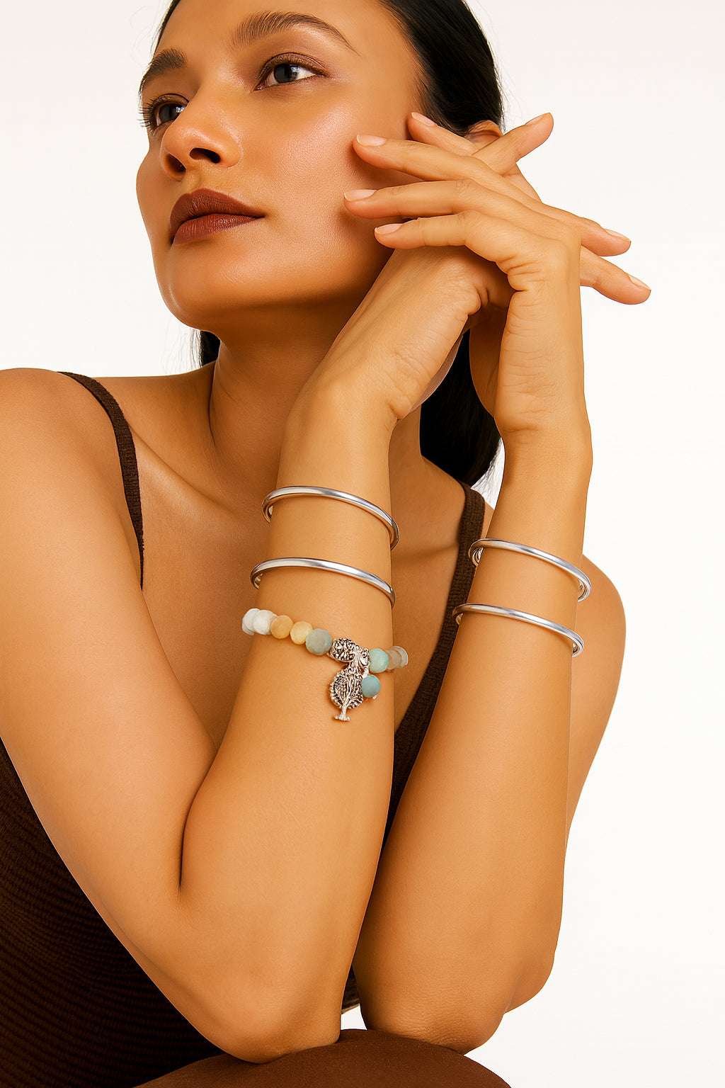 Tree of Life Amazonite Charm Bracelet