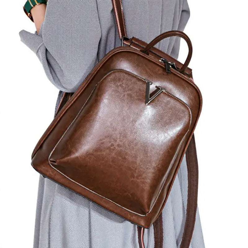 Genuine Leather Crossbody Rucksack