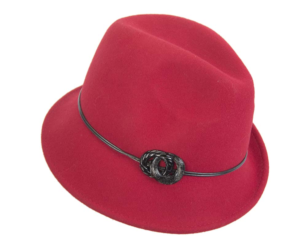 Red Felt Trilby Hat