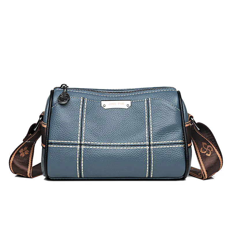 Genuine Leather Multi-Compartment Shoulder Bag