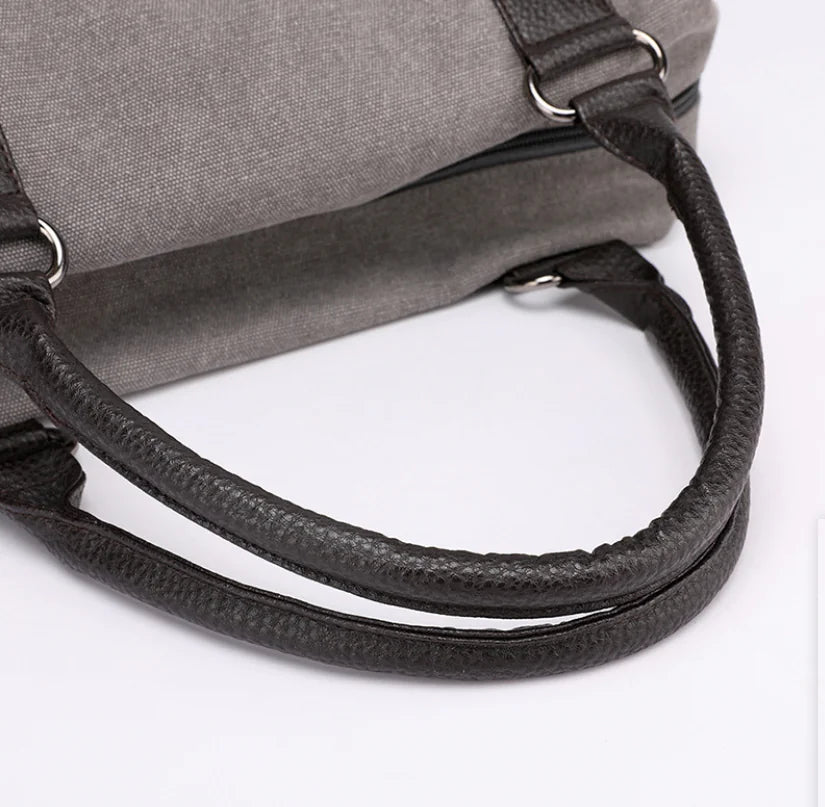 Striped Canvas Tote Bag for Travel and Everyday Use
