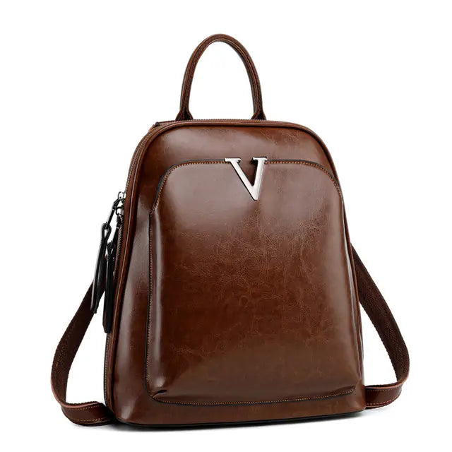 Genuine Leather Crossbody Rucksack