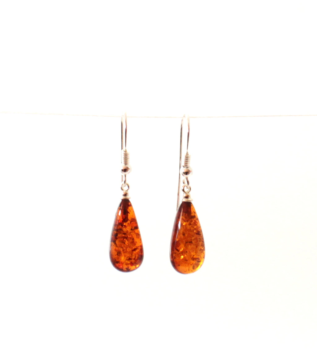 Cognac Amber Earrings