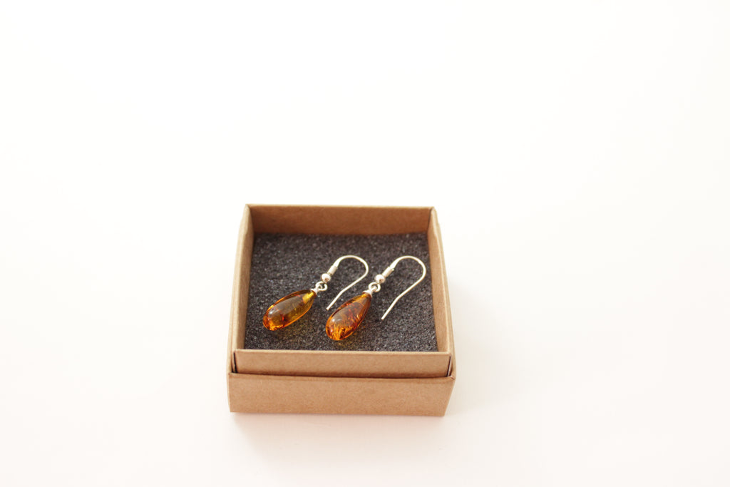 Cognac Amber Earrings